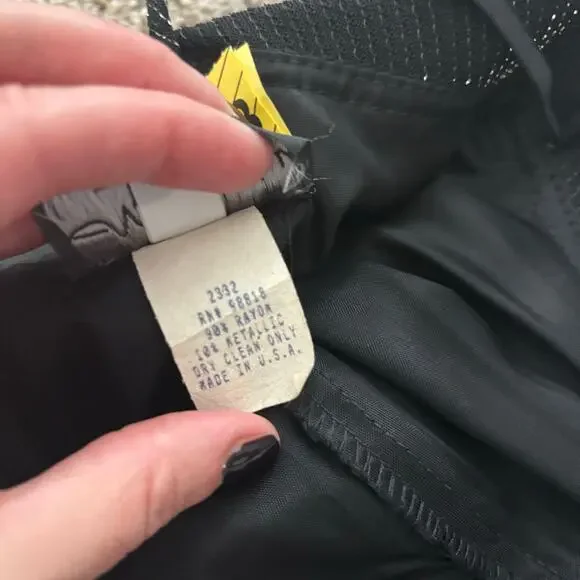 VTG Night Way Collections Metallic Black Ball Gown Dress 4 Spaghetti Strap - Picture 15 of 16